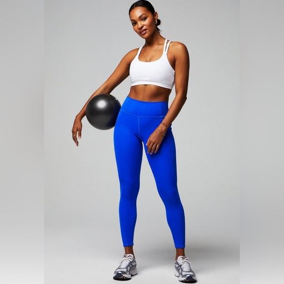 Fabletics Oasis PureLuxe High-Waisted Legging
 Blue, with Side Pockets XS - Picture 1 of 16